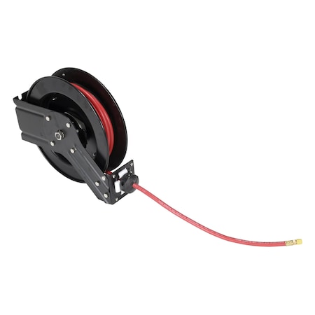 Vestil Spring Driven Hose Reel, 1/4" Hose Diameter, 20 ft. Length, 300 psi Max. Pressure VHR-20-44